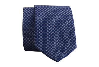 Cravate Soie Motif Marine et Gris