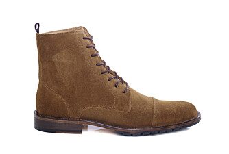 Derby boots homme à lacets Velours Cognac - ENFIELD PATIN