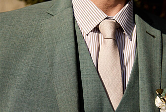 Cravate Soie Faux-uni Beige et Blanc