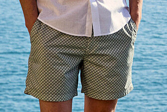 Short de bain homme vert sauge à motif - BRENTAN