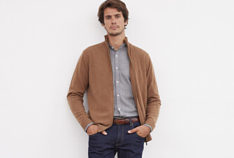 Gilet zippé homme laine Noisette Chiné - KANTY
