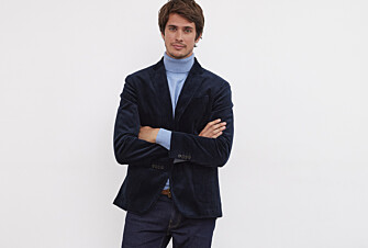 Blazer velours homme Marine - LÉANDRUS