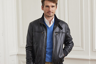 Blouson cuir homme Marine - CAYDEN