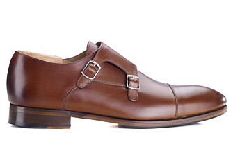 Chaussures homme double boucle Châtaigne avec patin - GRESHEY PATIN
