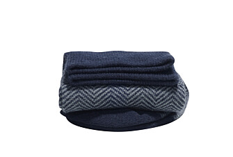 Chaussettes homme épaisses coton motif chevrons Navy et Vert