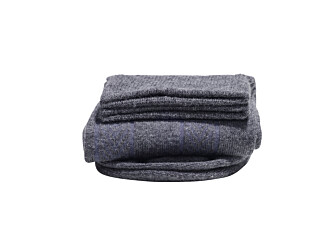 Chaussettes homme épaisses coton rayures Gris anthracite