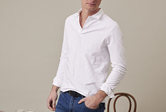 Polo manches longues homme Blanc - AIDEN ML