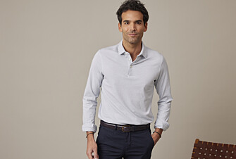 Polo manches longues homme Bleu Clair - AIDEN ML