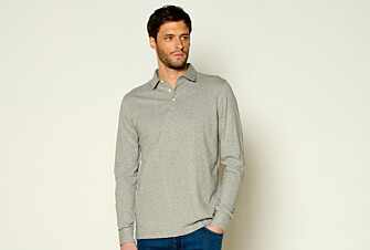 Polo manches longues homme Gris Clair Chiné - AIDEN ML