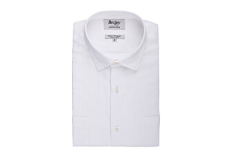 Chemise homme coton/lin Chambray Blanc - SIPHÉRIN