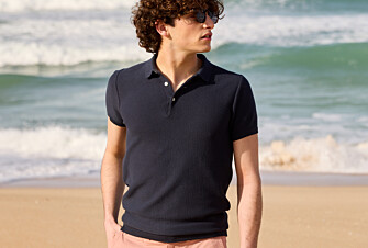 Polo homme texturé Bleu Pétrole - BRAIDEN
