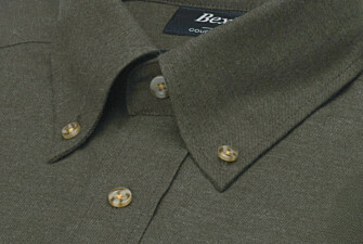Chemise homme unie vert foncé en flanelle - ANDER