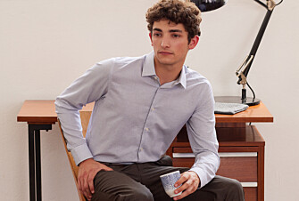 Chemise twill Blanche à carreaux Bleu Océan homme  - MARTINIEN