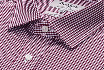 Chemise Popeline - Carreaux Bordeaux et Blanc - VALAIRE