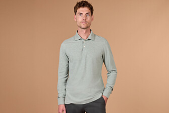Polo manches longues homme vert tilleul en coton piqué - ALEC II ML