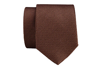 Cravate en Soie Nattée Havane