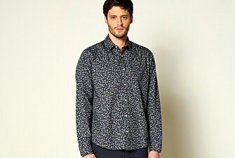 Chemise imprimée Navy et Vert sauge - Col français - ADELIN