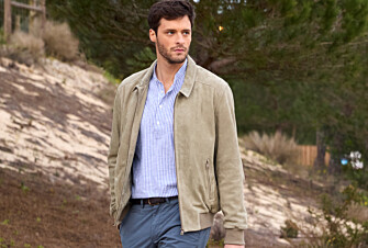 Blouson cuir homme Kaki Clair - EDRIK