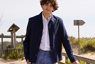 Veste de peintre coton/lin Bleu Navy - FAUSTINIEN