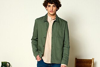 Veste de peintre coton/lin Vert Sauge - FAUSTINIEN