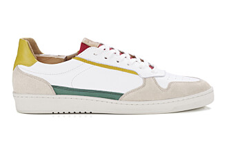 Sneakers cuir homme Vert Blanc et Jaune - KOLORA