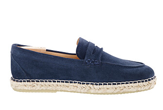 Mocassin semelle espadrille homme velours Navy - PANAREA