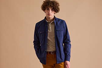 Surchemise en flanelle Navy - THÉODÉRIC