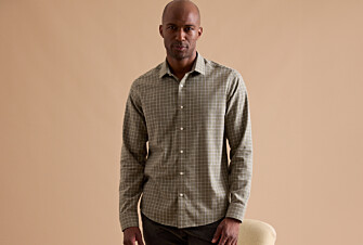 Chemise Flanelle coton Vert army et blanc - ANSILIEN
