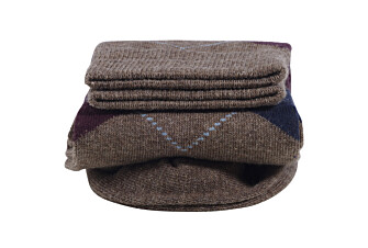 Chaussettes losange Taupe et Bordeaux
