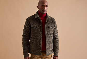 Veste Matelassée en Velours Olive Foncé pour Homme - FILIBERT