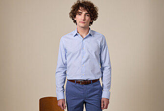 Chemise à rayures Bleu ciel et blanc - Col français - LEONDRE