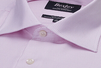 Chemise Texturé Homme - Rayures Rose Clair Et Blanc - SAVINO
