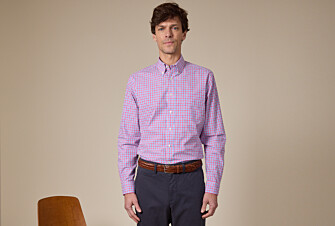 Chemise Homme coton carreaux blancs, bleue, rose   - CULLEN