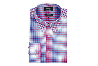 Chemise Homme coton carreaux blancs, bleue, rose   - CULLEN