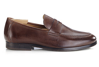 Mocassin homme Chocolat Patiné  - Semelle Gomme - DERVIO II GOMME