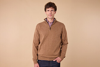 Pull col zippé homme laine - Noisette et Gris Chiné - KEYDEN II