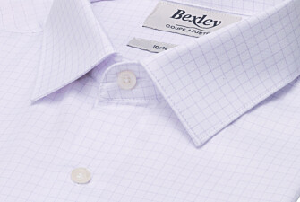 Chemise homme à carreaux parmes et blancs - DORIMOND CLASSIC