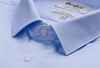Chemise Twill homme - Rayures Bleu Clair Et Blanc - DUNANT CLASSIC
