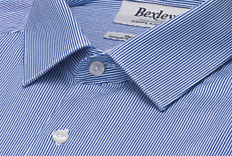 Chemise homme à rayures navy et blanches - DUNANT CLASSIC