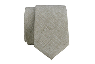 Cravate en Chambray Kaki Coton et Lin