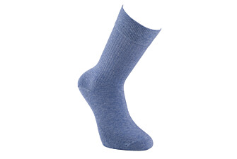 Chaussettes en coton à côtes - Bleu chiné