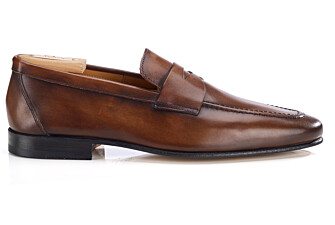 Mocassin homme cognac patiné en cuir - FINERO