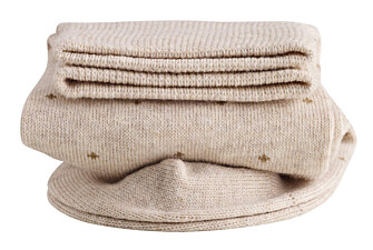 Chaussettes en coton à motif - Beige chiné et camel