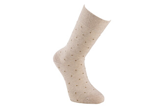 Chaussettes en coton à motif - Beige chiné et camel