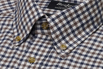 Chemise homme vichy bleu et marron en flanelle - JAIDEN