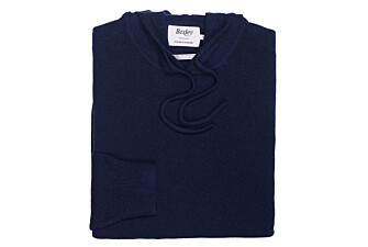 Pull homme à capuche marine en laine d'agneau - HOODRICK