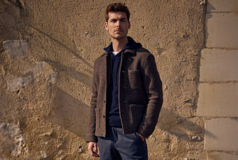 Veste homme chocolat chiné en laine bouillie - KENDRIS