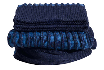 Chaussettes fil d'Écosse bleu moyen et bleu chiné à côtes inversées