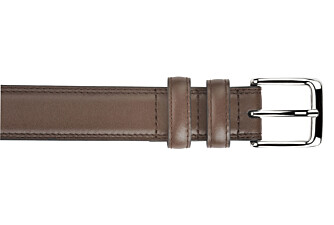 Ceinture cuir homme Châtaigne avec boucle argent - BRIXTON SILVER