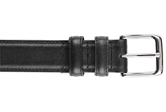 Ceinture cuir homme Noir avec boucle argent - BRIXTON SILVER